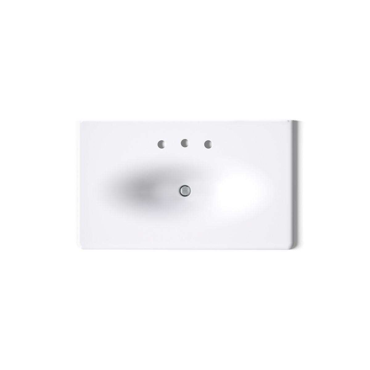 Iron/Impressions® 37" Enameled cast iron vanity top with integrated oval sink