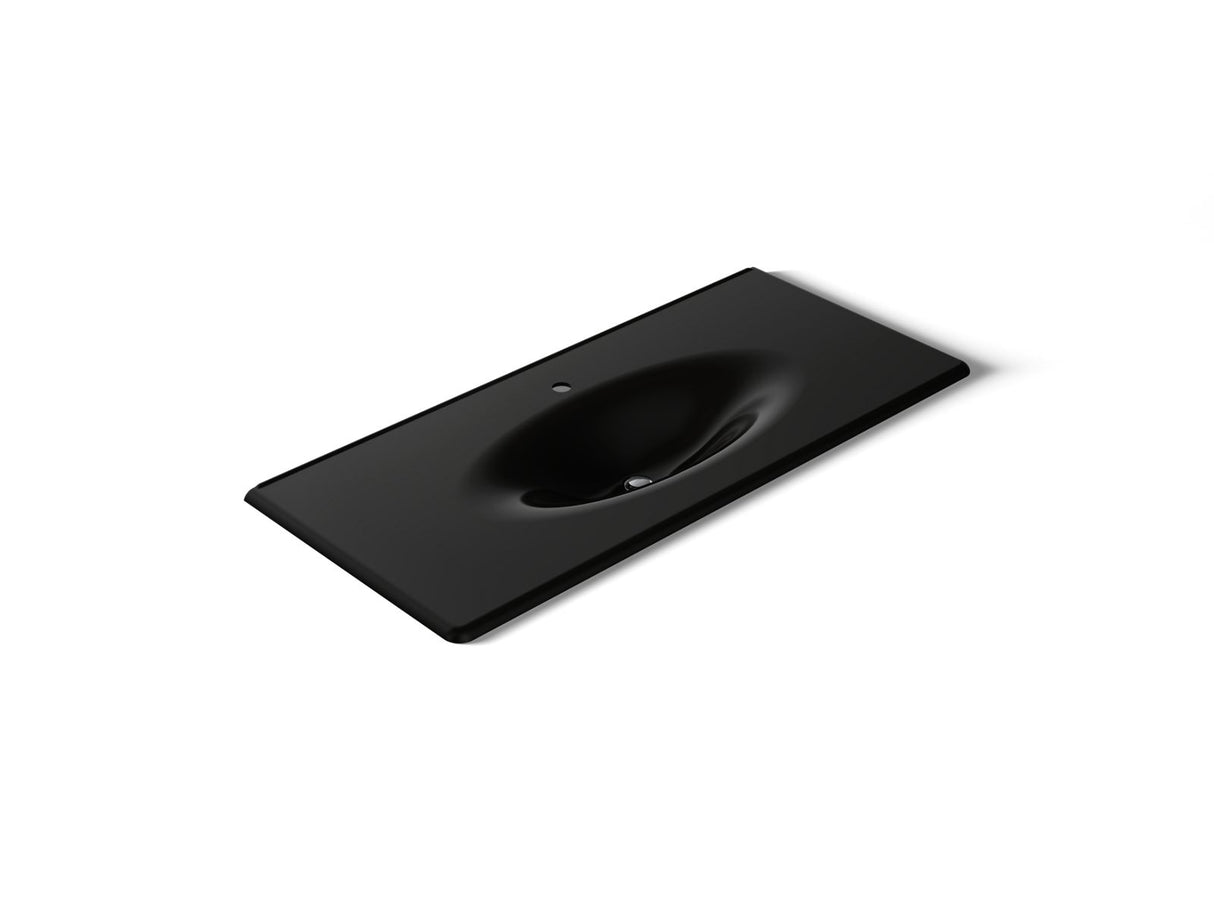 Iron/Impressions® 49" Enameled cast iron vanity top with integrated oval sink