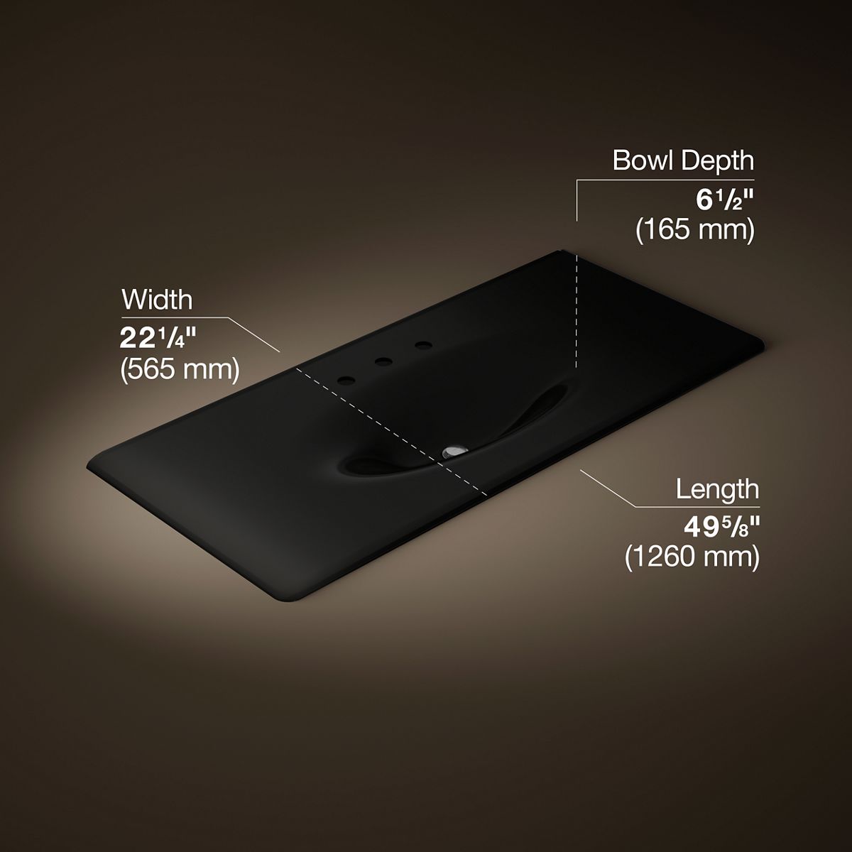Iron/Impressions® 49" Enameled cast iron vanity top with integrated oval sink