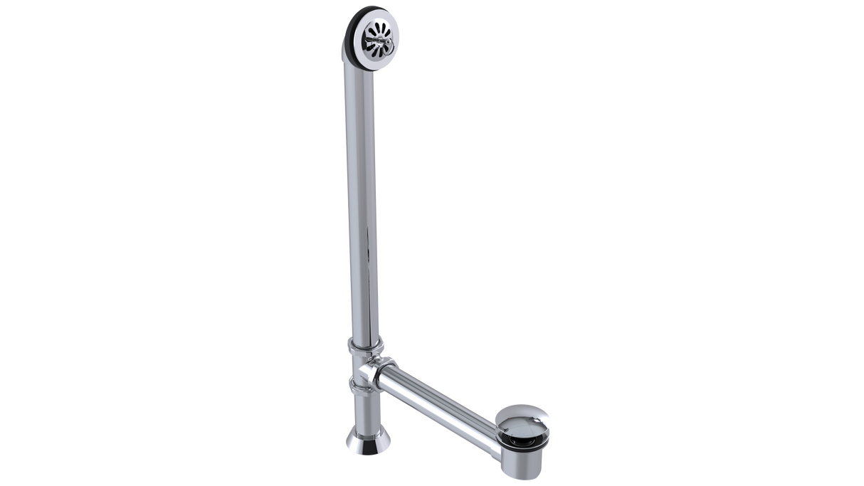 BRASS OFFSET CLAW FOOT BATH WASTE & OVERFLOW CLICKER® (309Q-HPC)