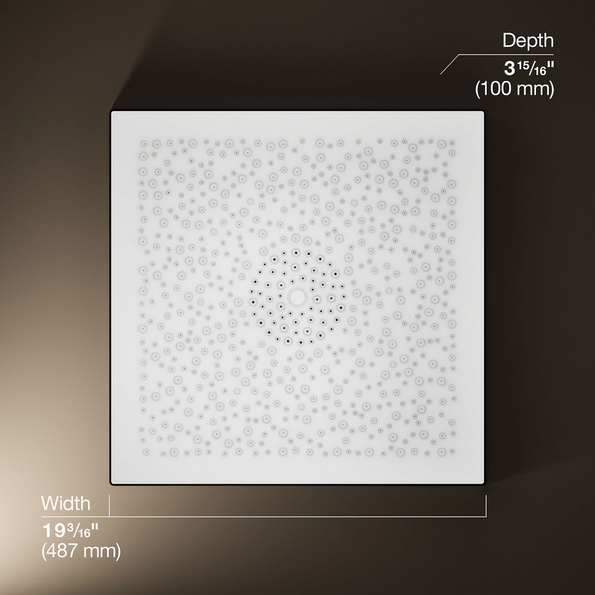 Real Rain® 19" two-function overhead shower panel, 1.75 gpm