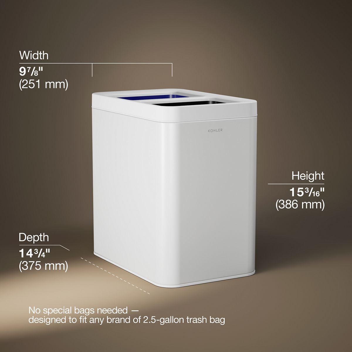 5-3/4-gallon dual-compartment open-top trash can