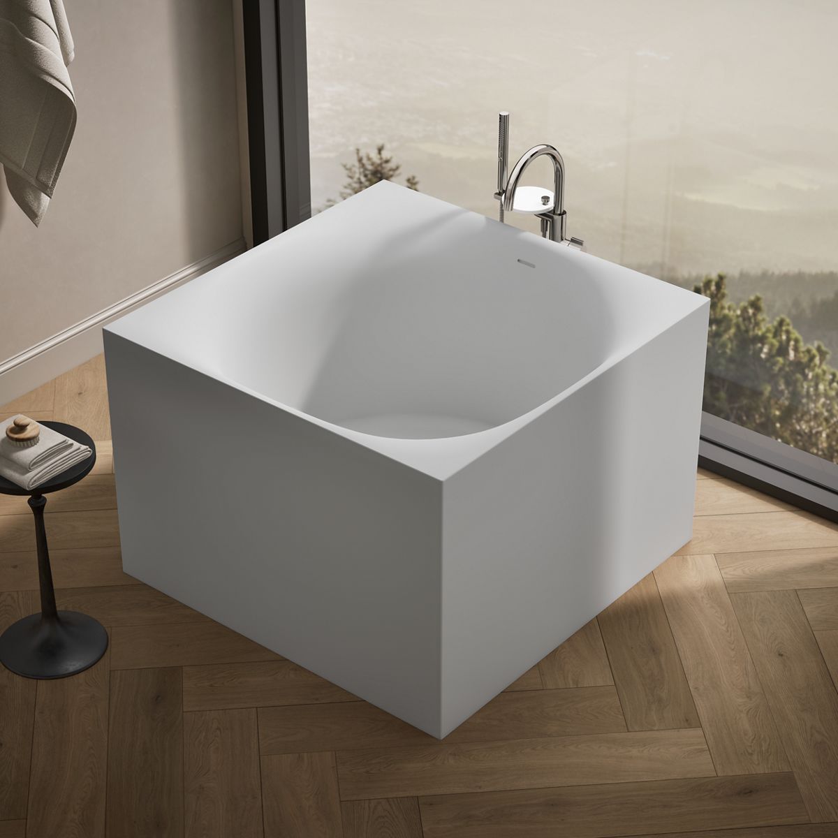 Stillness® Soak 46" x 46" freestanding bath