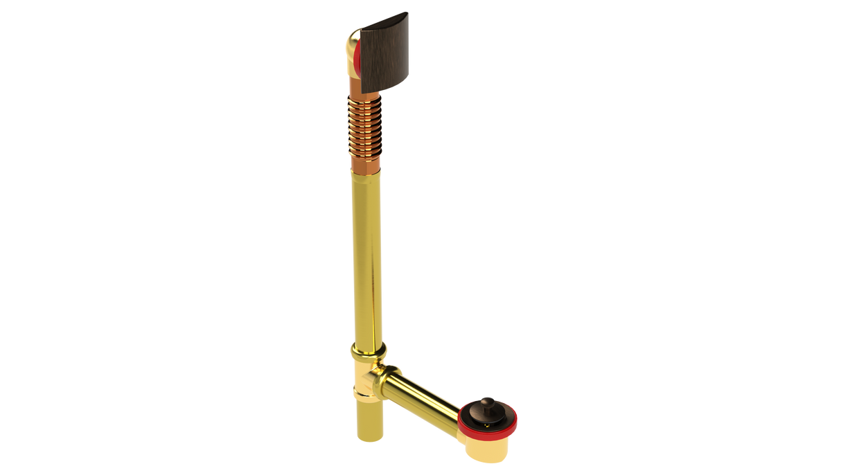 BRASS OFFSET WASTE & OVERFLOW LIFT & TURN EXTENDED (3141L-20VB)