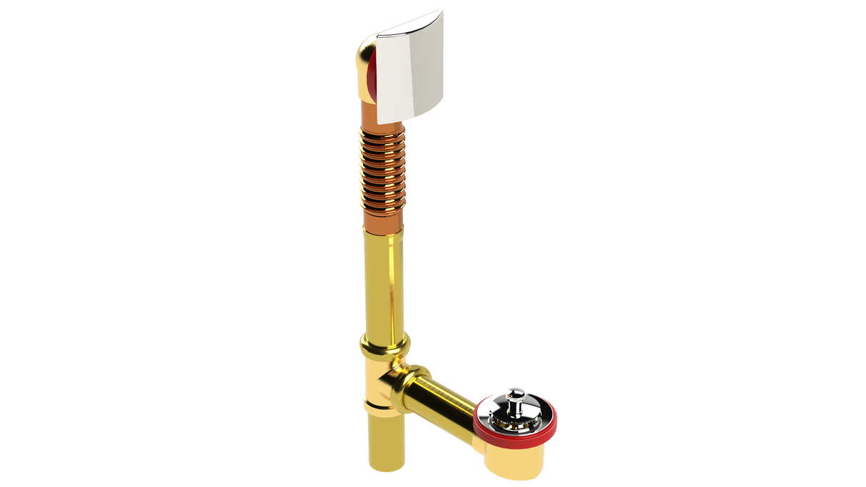 BRASS OFFSET WASTE & OVERFLOW LIFT & TURN (3141L-CP-L)