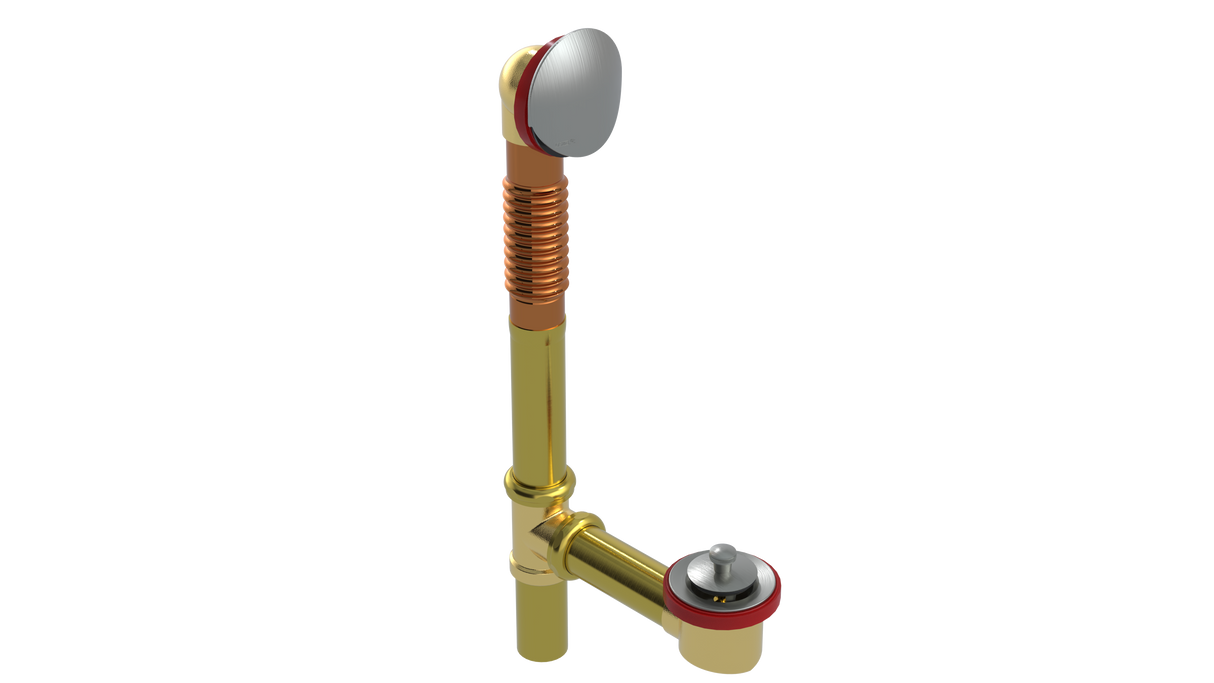 BRASS OFFSET WASTE & OVERFLOW LIFT & TURN (3142L)