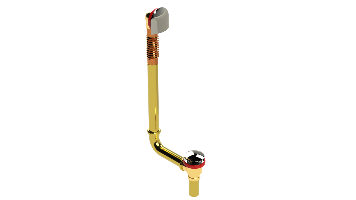 BRASS DIRECT DRAIN WASTE & OVERFLOW CLICKER® EXTENDED (314DQ-20POLN)
