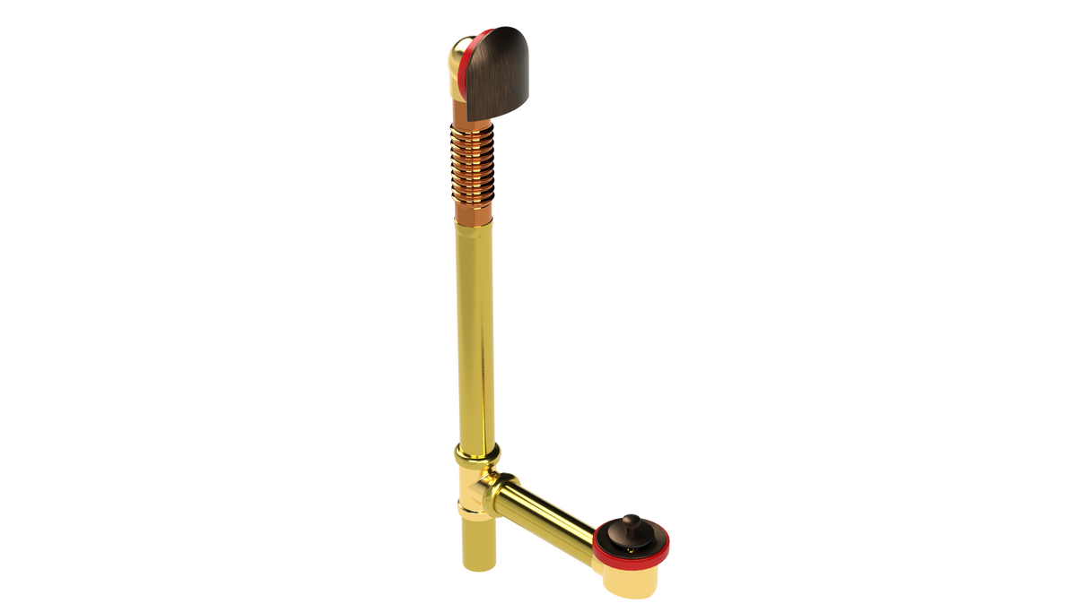 BRASS OFFSET WASTE & OVERFLOW LIFT & TURN EXTENDED (314L-20VB)