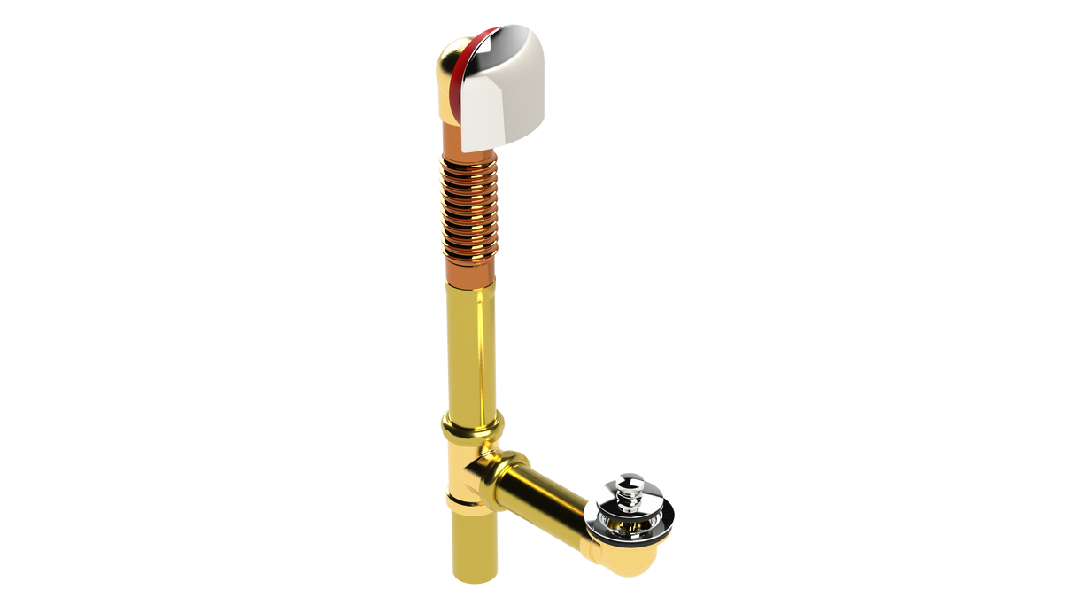 BRASS OFFSET WASTE & OVERFLOW PUSH-PULL-S (314PP-CP-S)