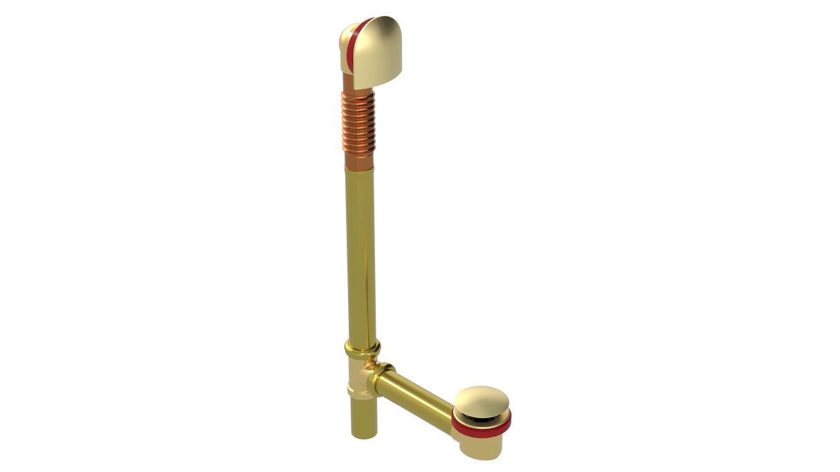 BRASS OFFSET WASTE & OVERFLOW CLICKER® EXTENDED (314Q-20BCP)