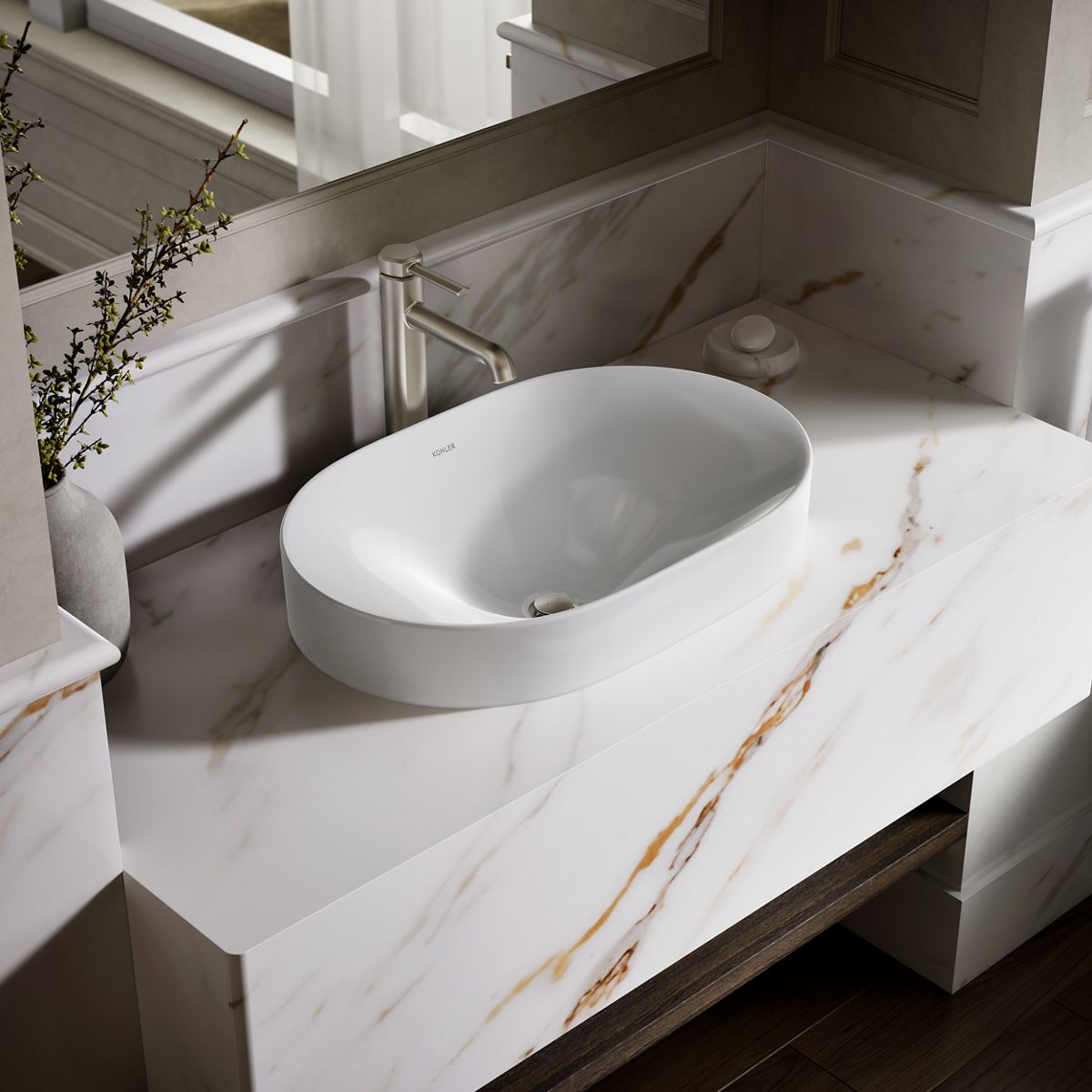 Chalice 22-3/4" oval vessel bathroom sink