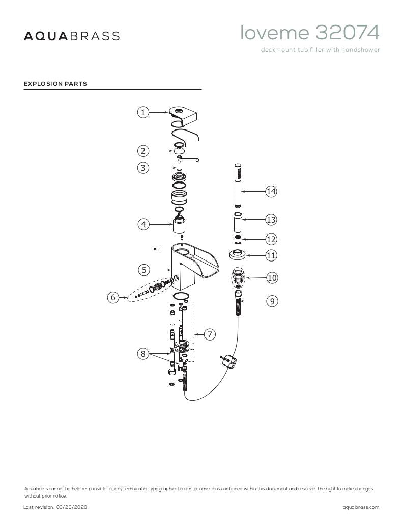 2-piece deckmount tub filler with handshower