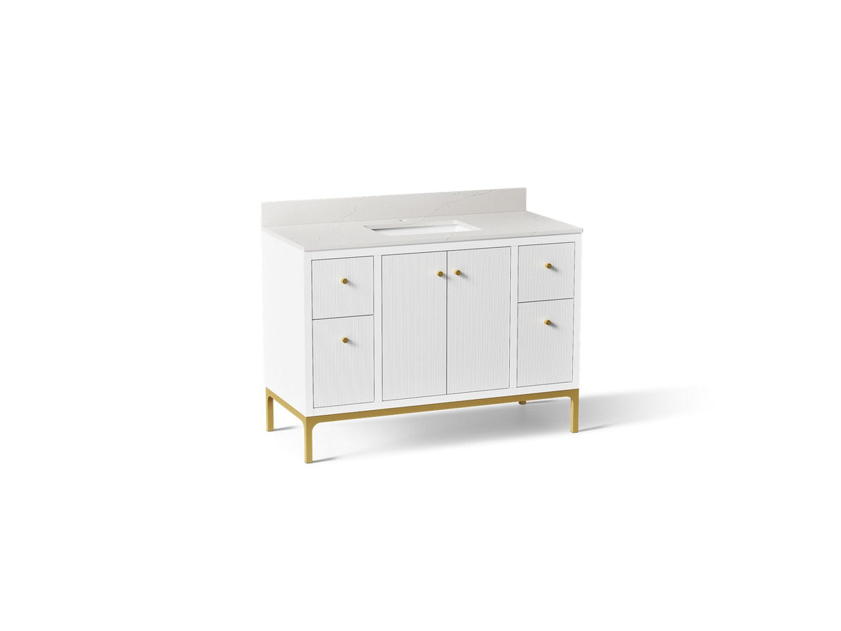 Calpa® 48" bathroom vanity cabinet with sink and quartz top