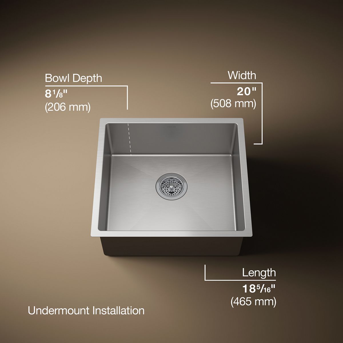 Strive® 20" undermount single-bowl bar sink