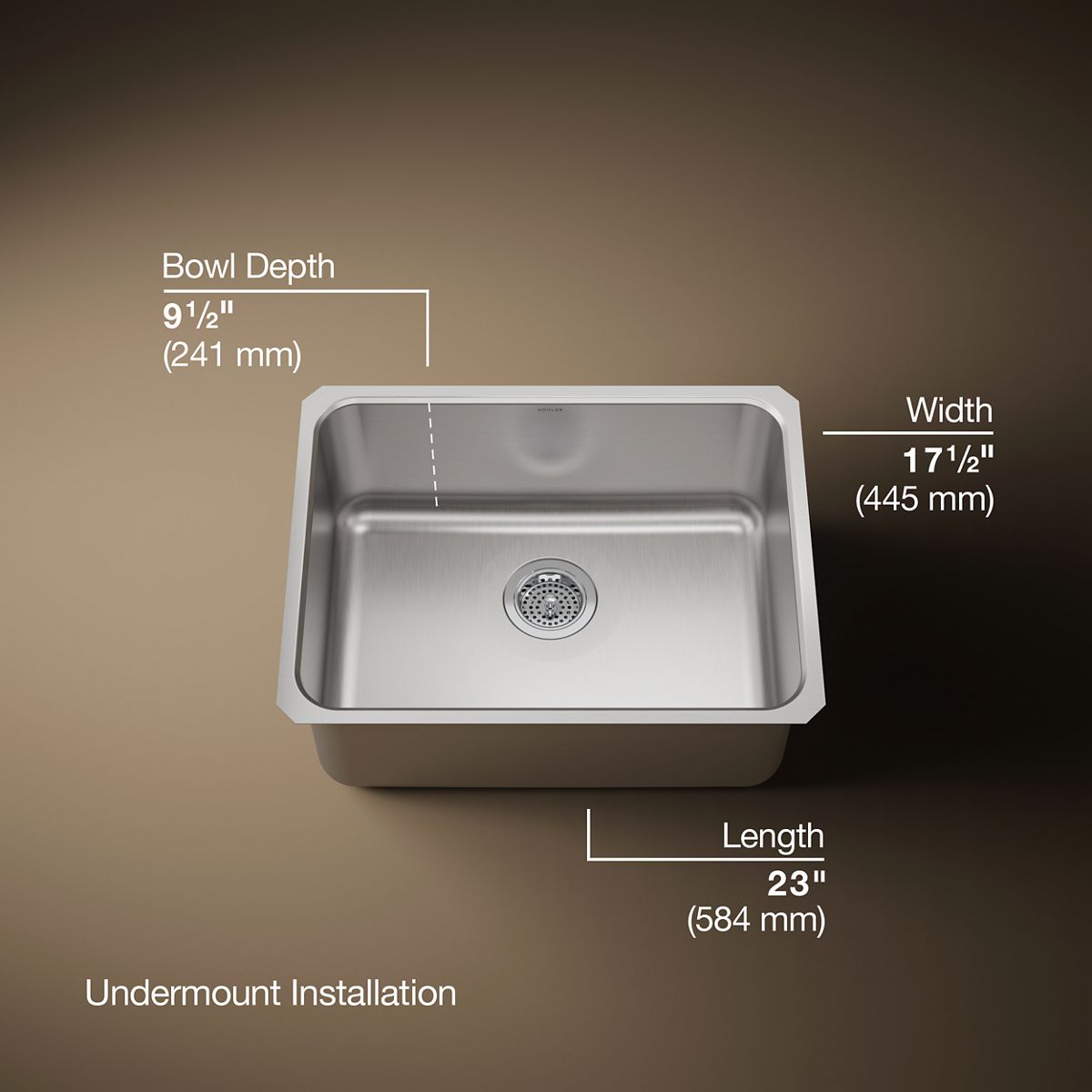 Undertone® 23" undermount single-bowl kitchen sink