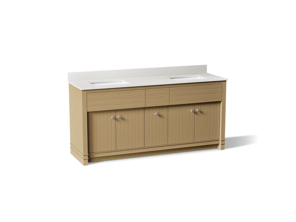 Alouette™ 72" bathroom vanity cabinet with sinks and quartz top