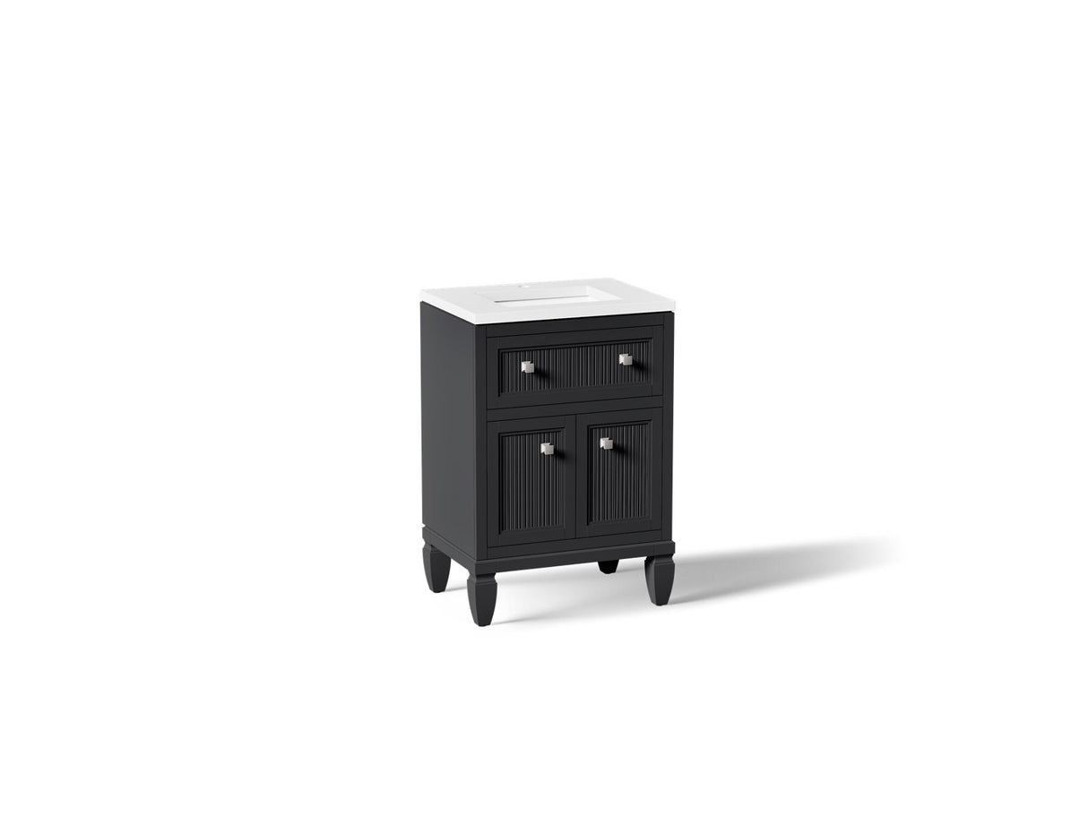 Hearthaven® 24" bathroom vanity cabinet with sink and quartz top