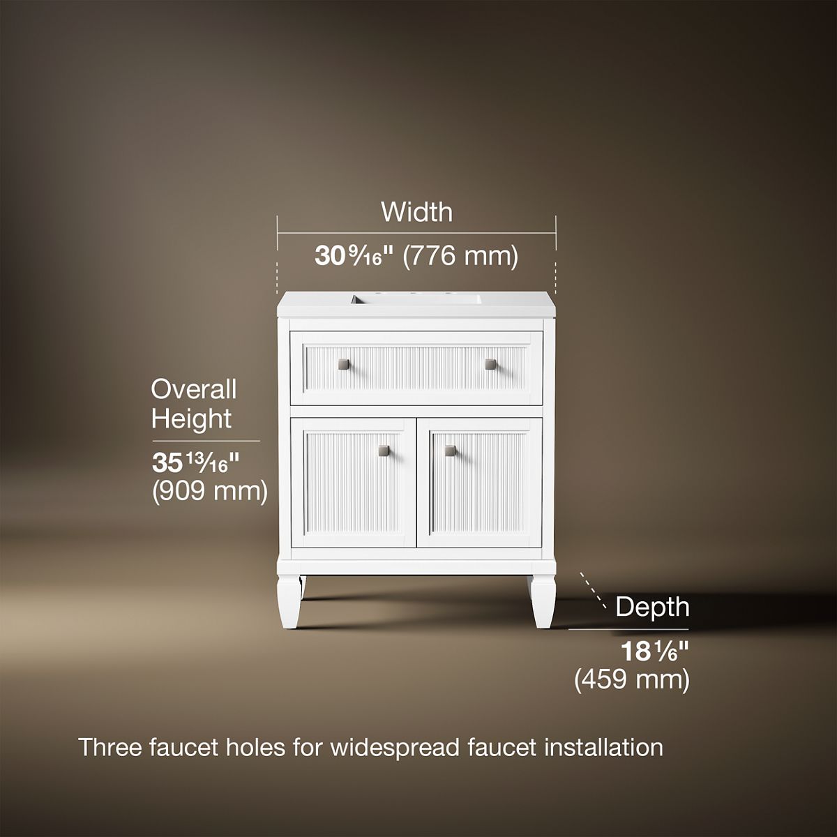 Hearthaven® 30" bathroom vanity cabinet with sink and quartz top
