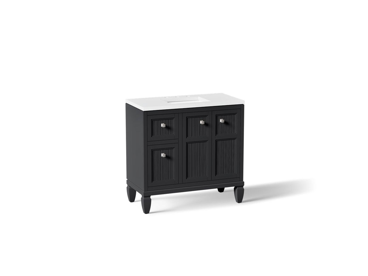 Hearthaven® 36" bathroom vanity cabinet with sink and quartz top