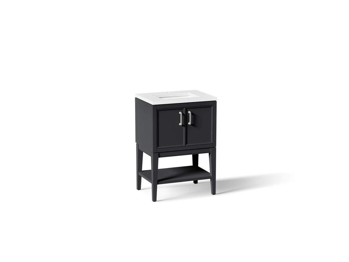 Winnow® 24" bathroom vanity cabinet with sink and quartz top