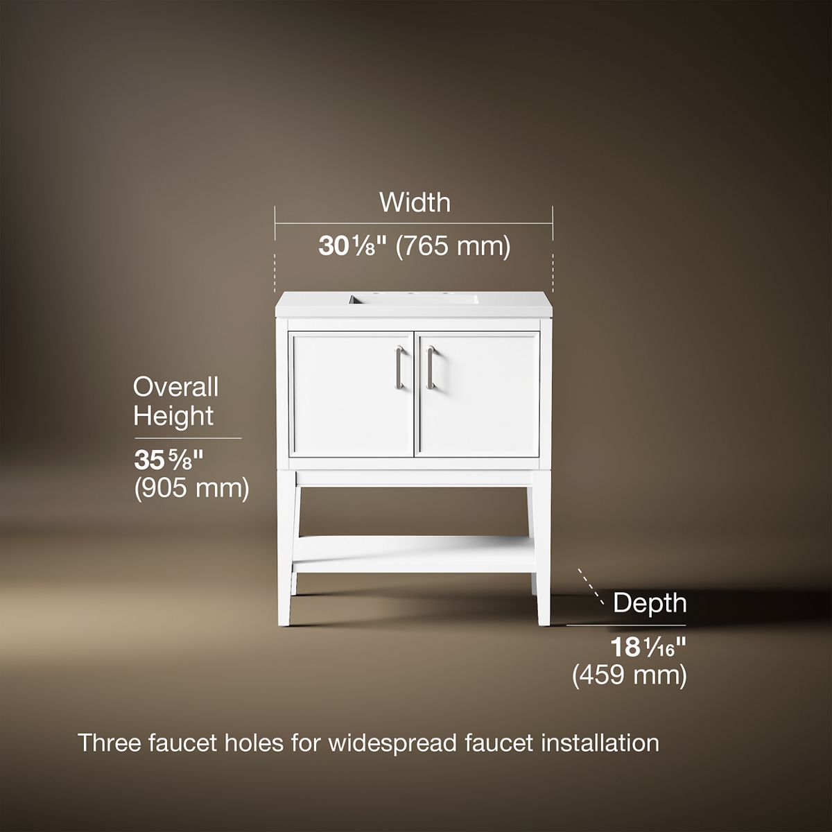 Winnow® 30" bathroom vanity cabinet with sink and quartz top