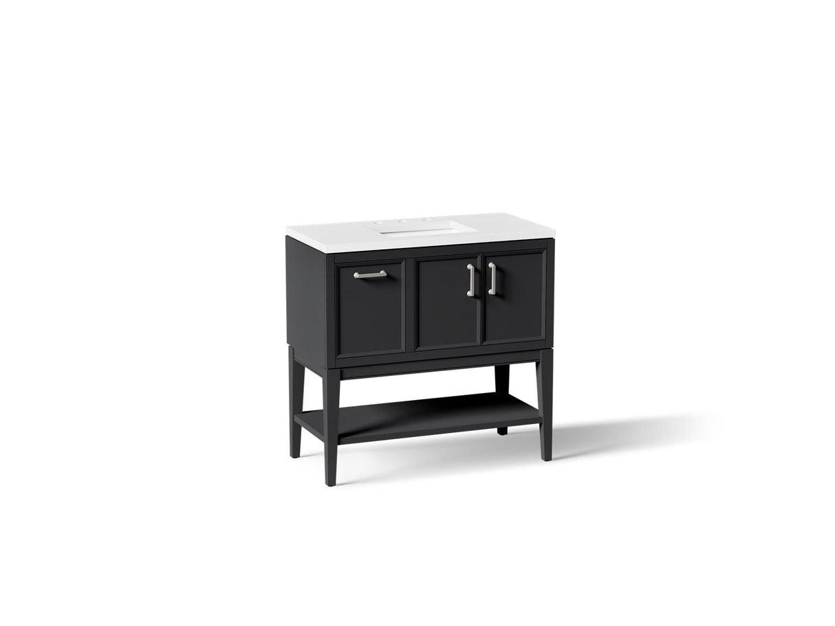 Winnow® 36" bathroom vanity cabinet with sink and quartz top