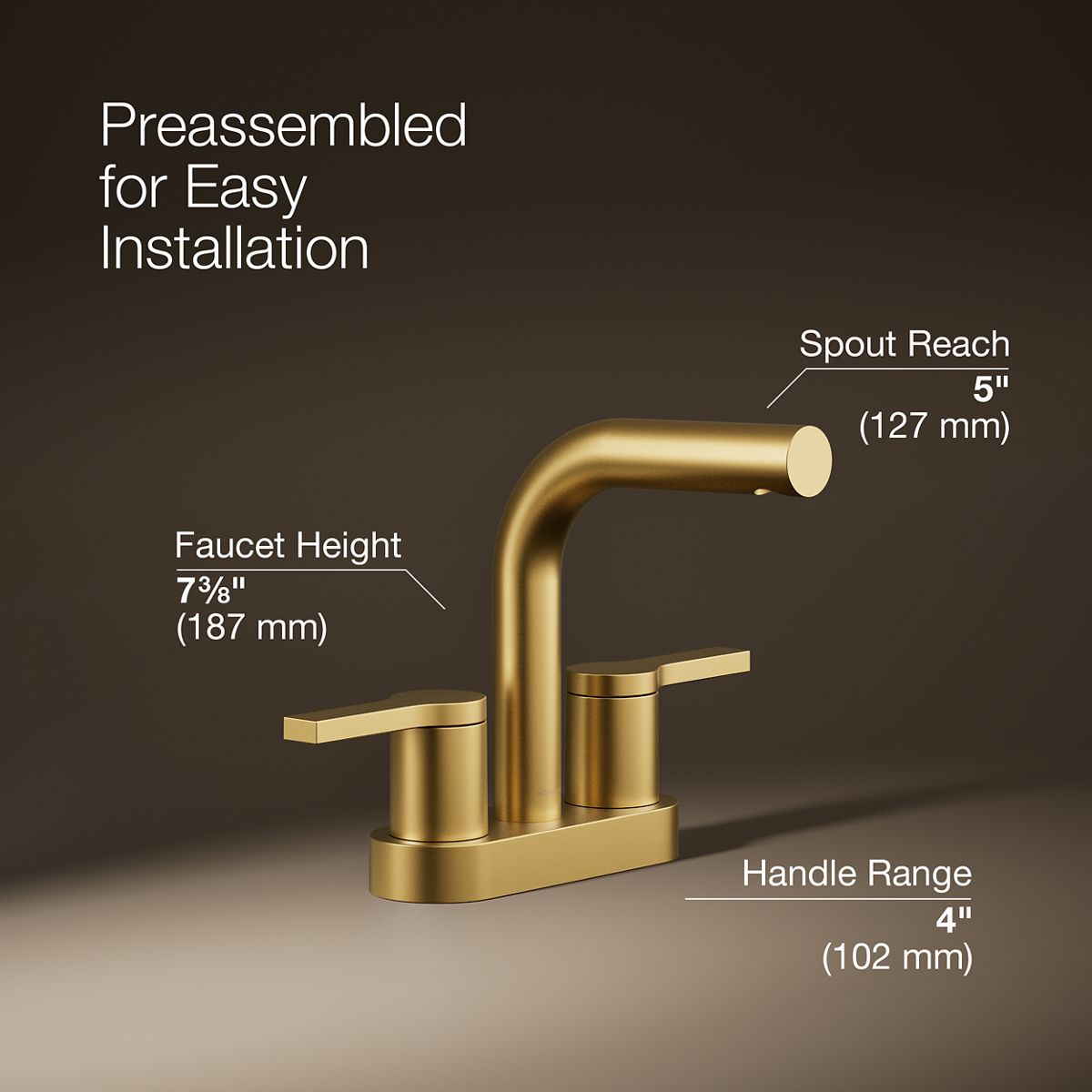 Elate® Centerset bathroom sink faucet, 0.5 gpm