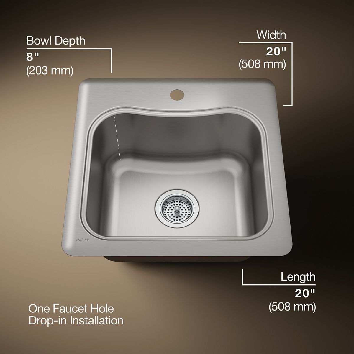 Staccato™ 20" top-mount single-bowl bar sink
