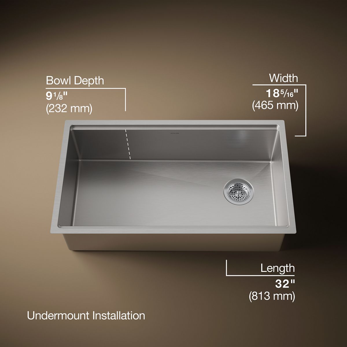 Strive® 32" undermount single-bowl workstation kitchen sink