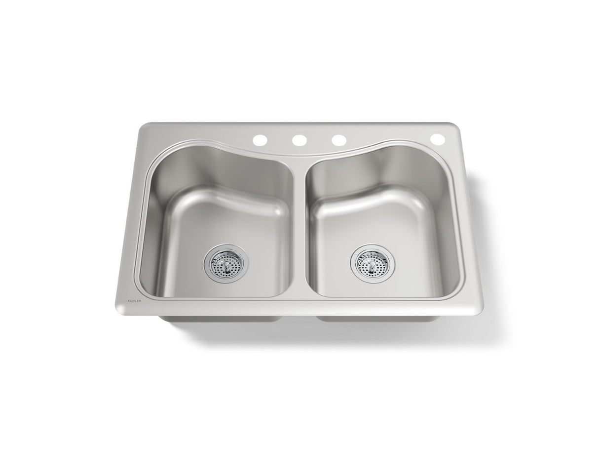 Staccato™ 33" top-mount double-bowl kitchen sink