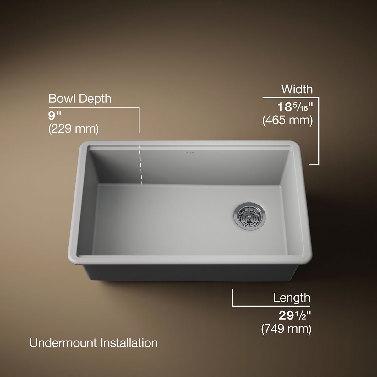 Billings® 29-1/2" undermount single-bowl workstation kitchen sink