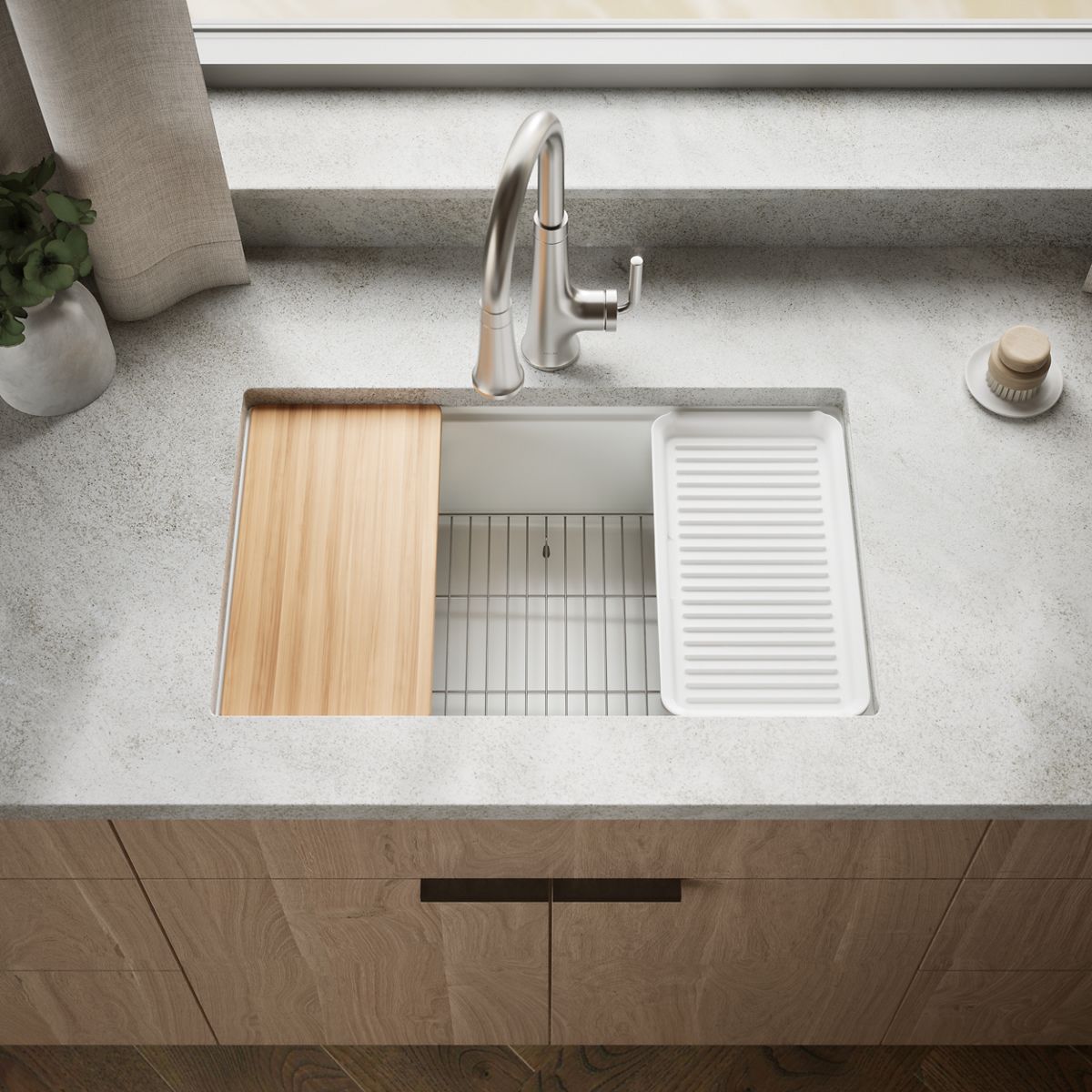 Billings® 29-1/2" undermount single-bowl workstation kitchen sink
