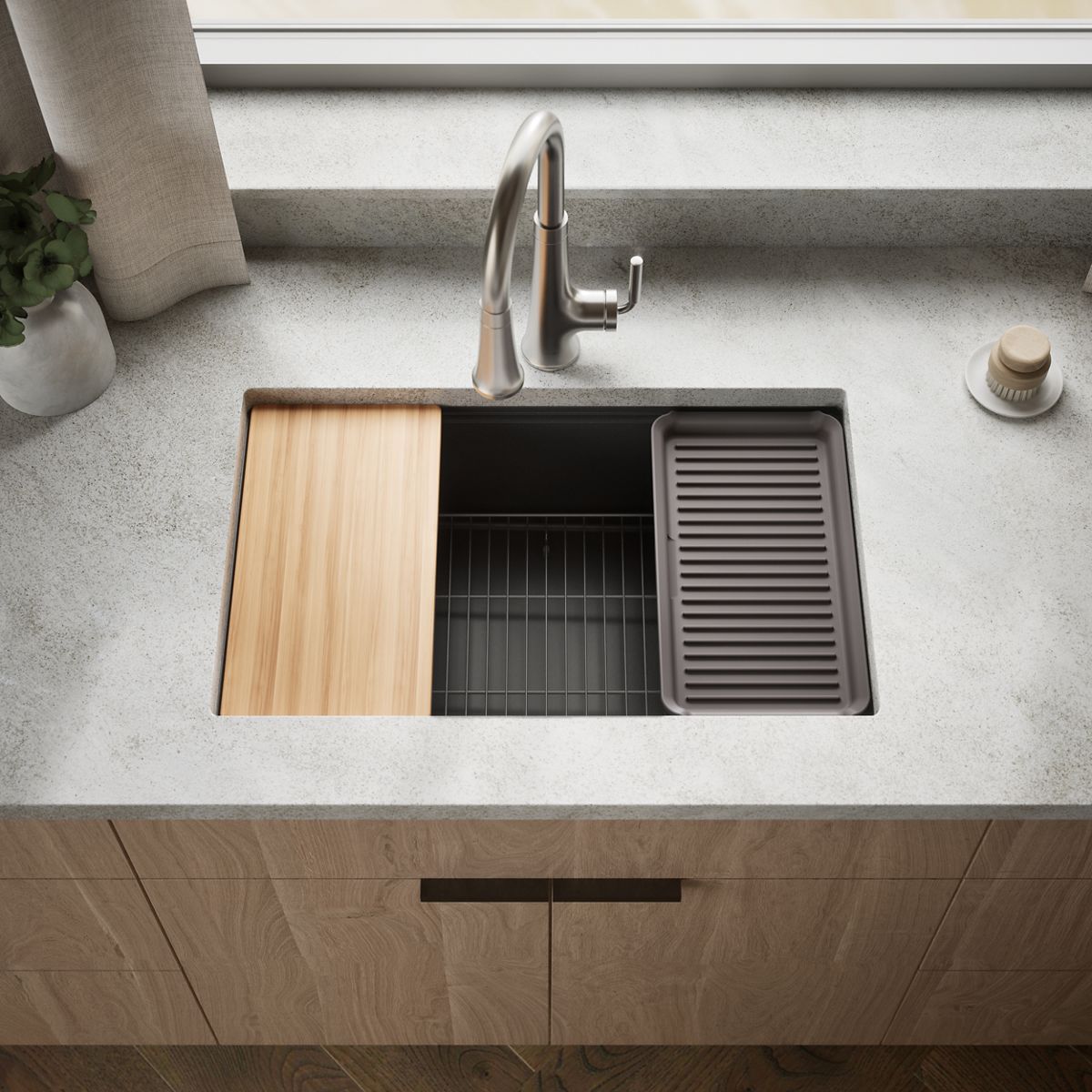 Billings® 29-1/2" undermount single-bowl workstation kitchen sink