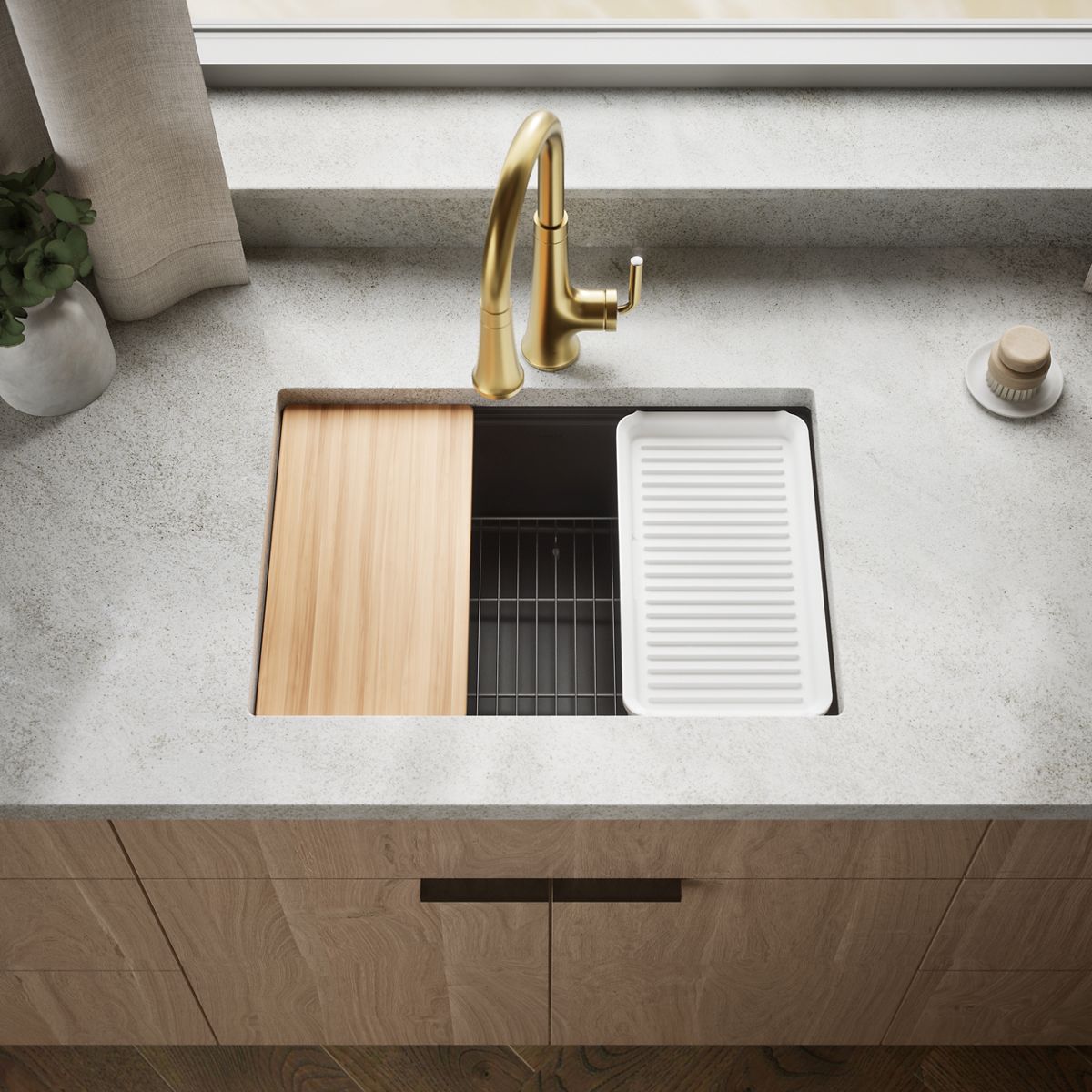 Billings® 26-1/2" undermount single-bowl workstation kitchen sink