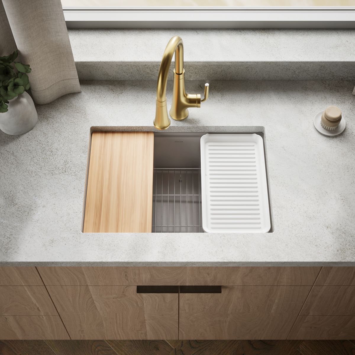 Billings® 26-1/2" undermount single-bowl workstation kitchen sink