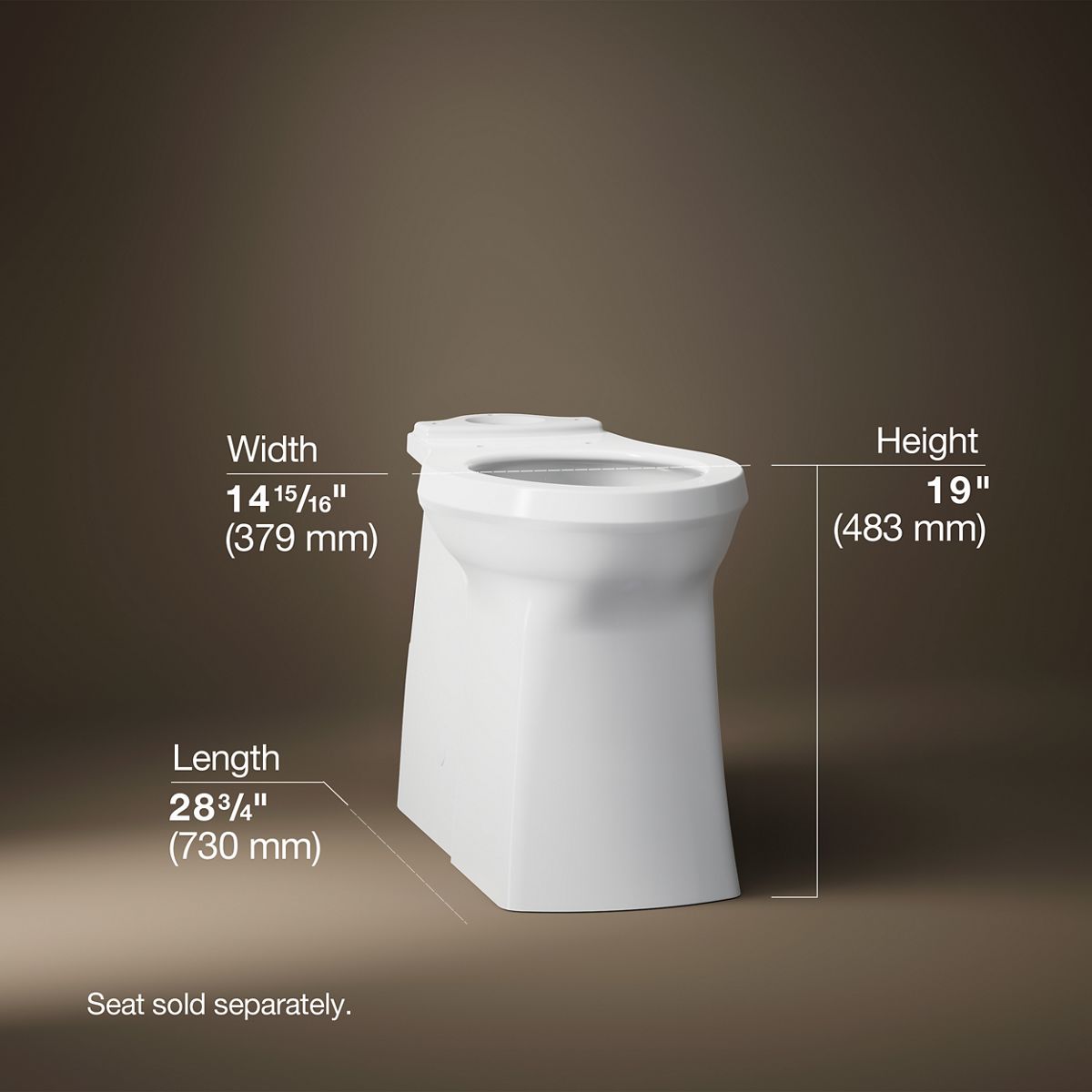 Corbelle® Tall elongated toilet bowl with skirted trapway