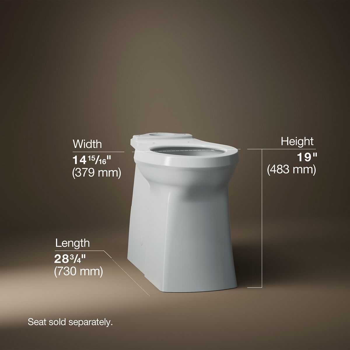 Corbelle® Tall elongated toilet bowl with skirted trapway