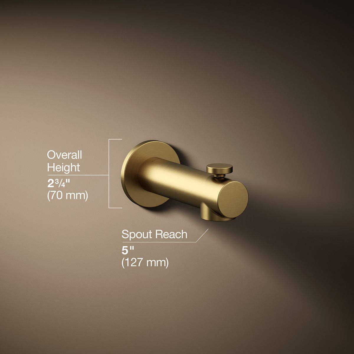 Elate® Wall-mount bath spout with diverter