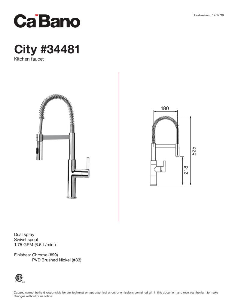 Cabano Pull-Out Kitchen Faucet 2 Sprays Brushed Nickel - image 2