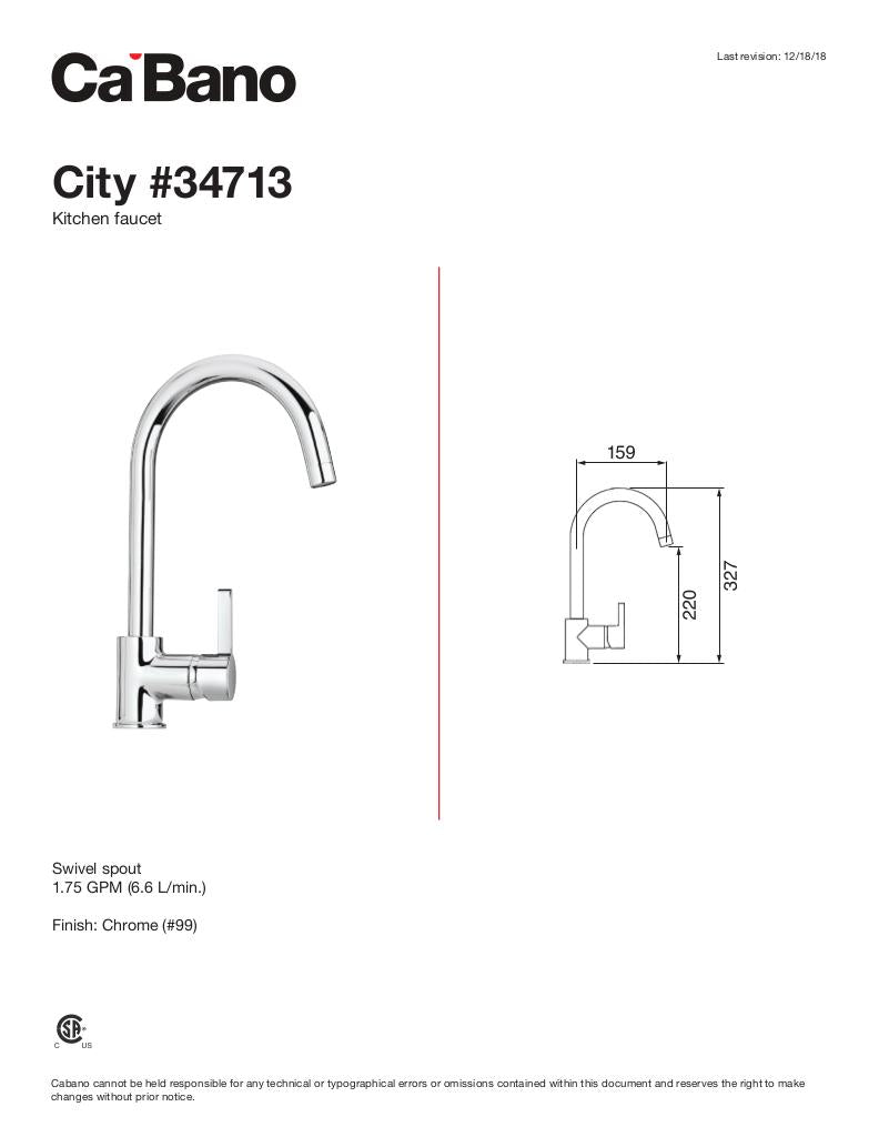 Cabano Kitchen faucet with pivoting spout, 1 spray - image 2