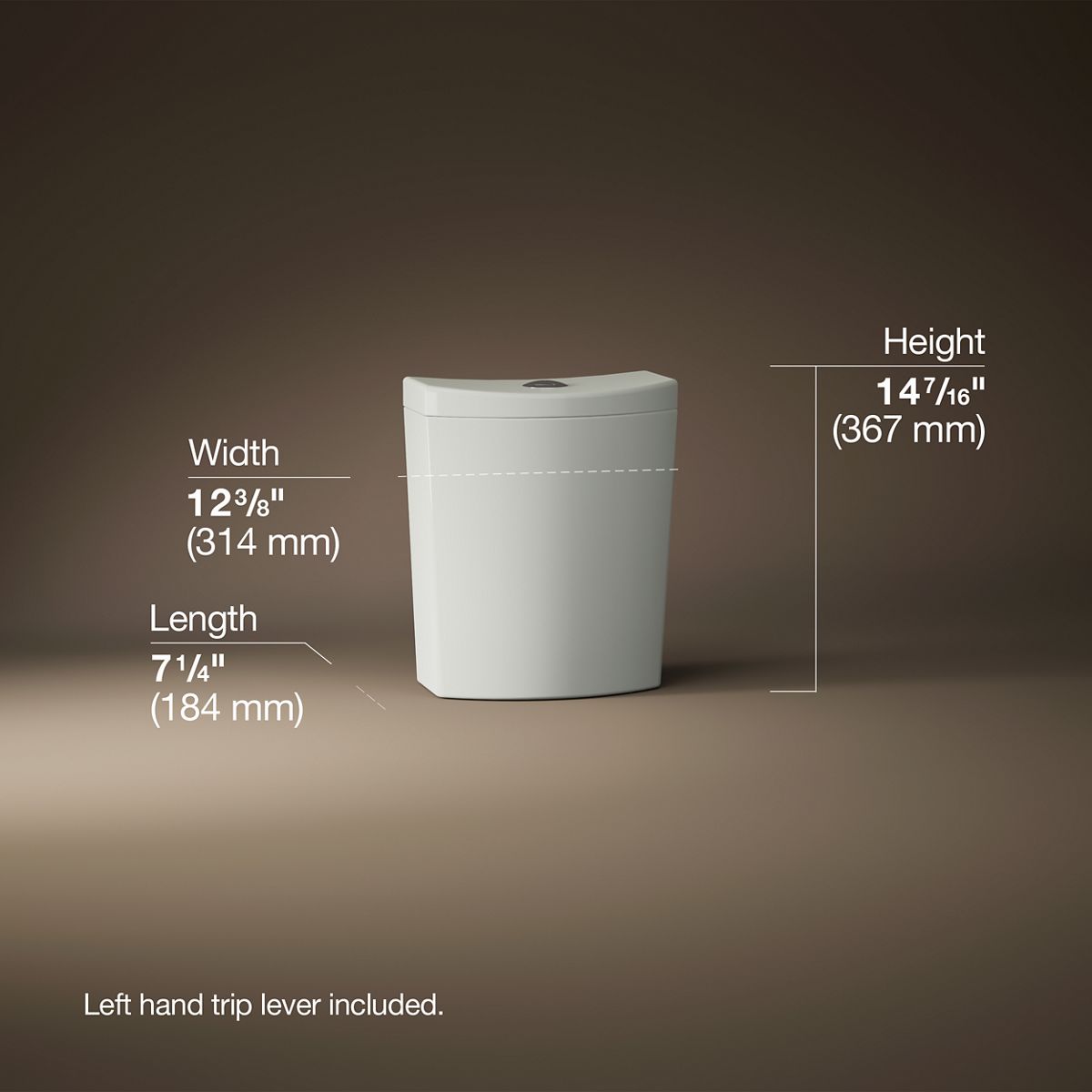 Persuade® Curv Toilet tank, dual-flush