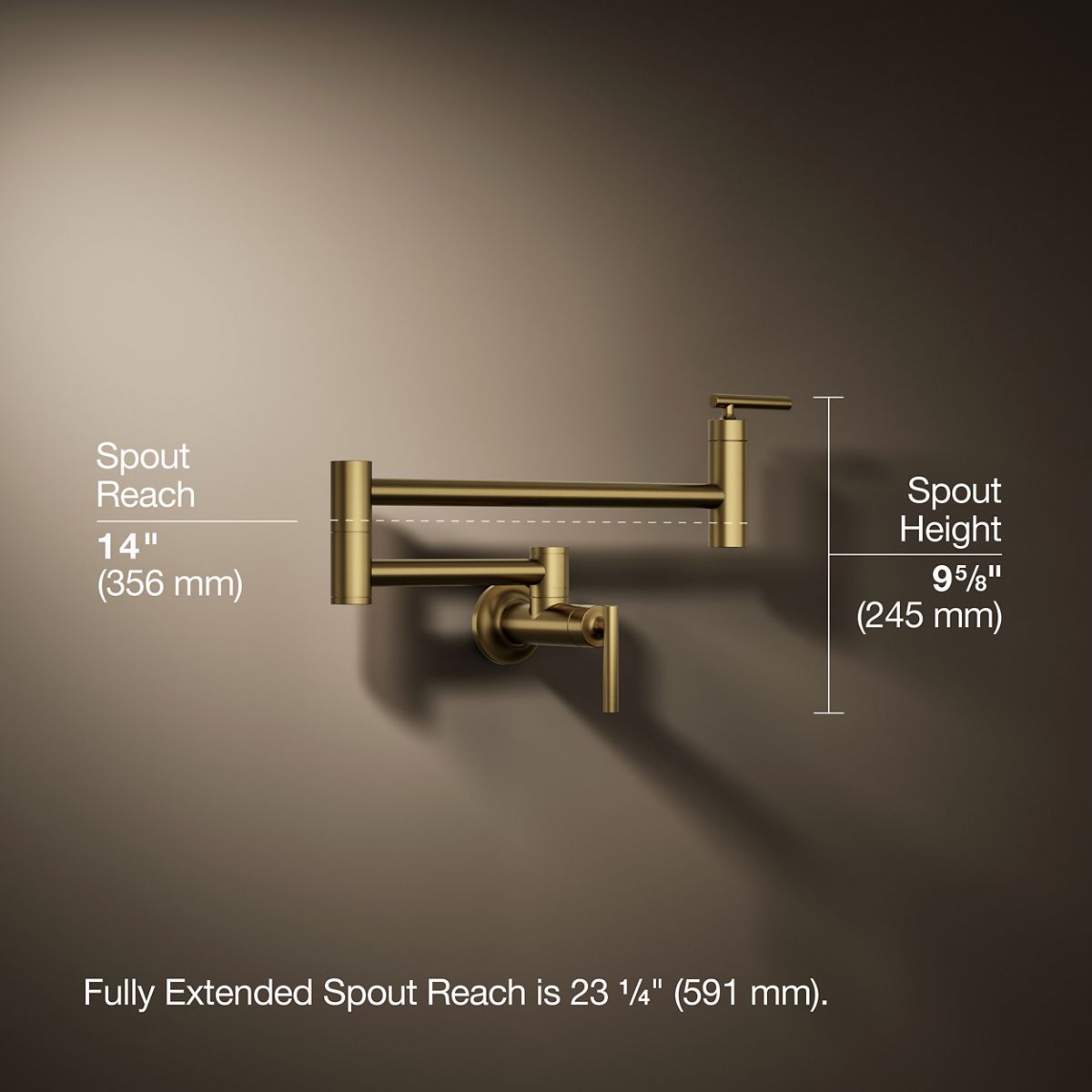 Wall-mount pot filler