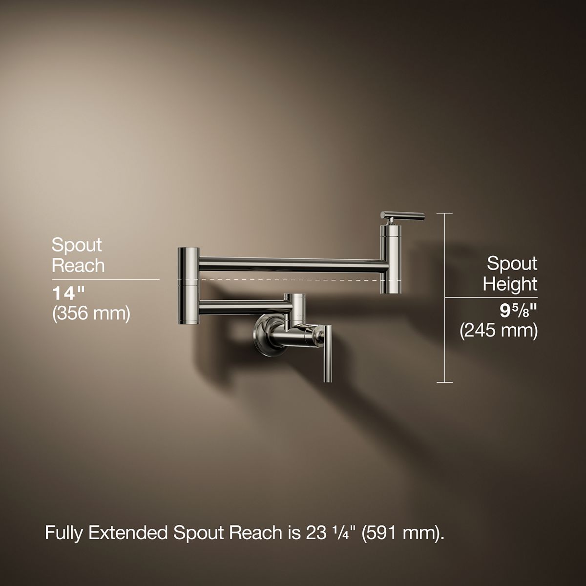 Wall-mount pot filler