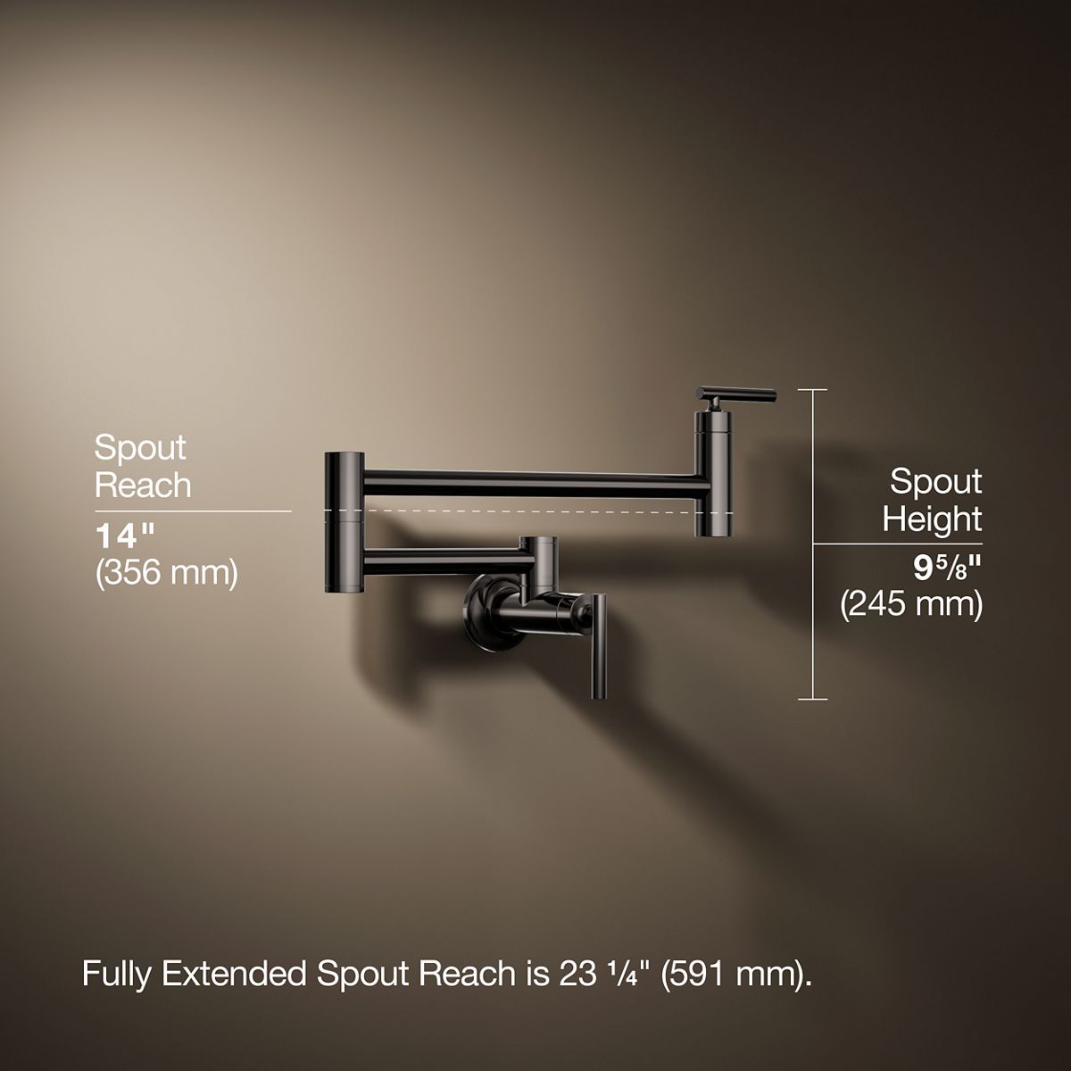 Wall-mount pot filler