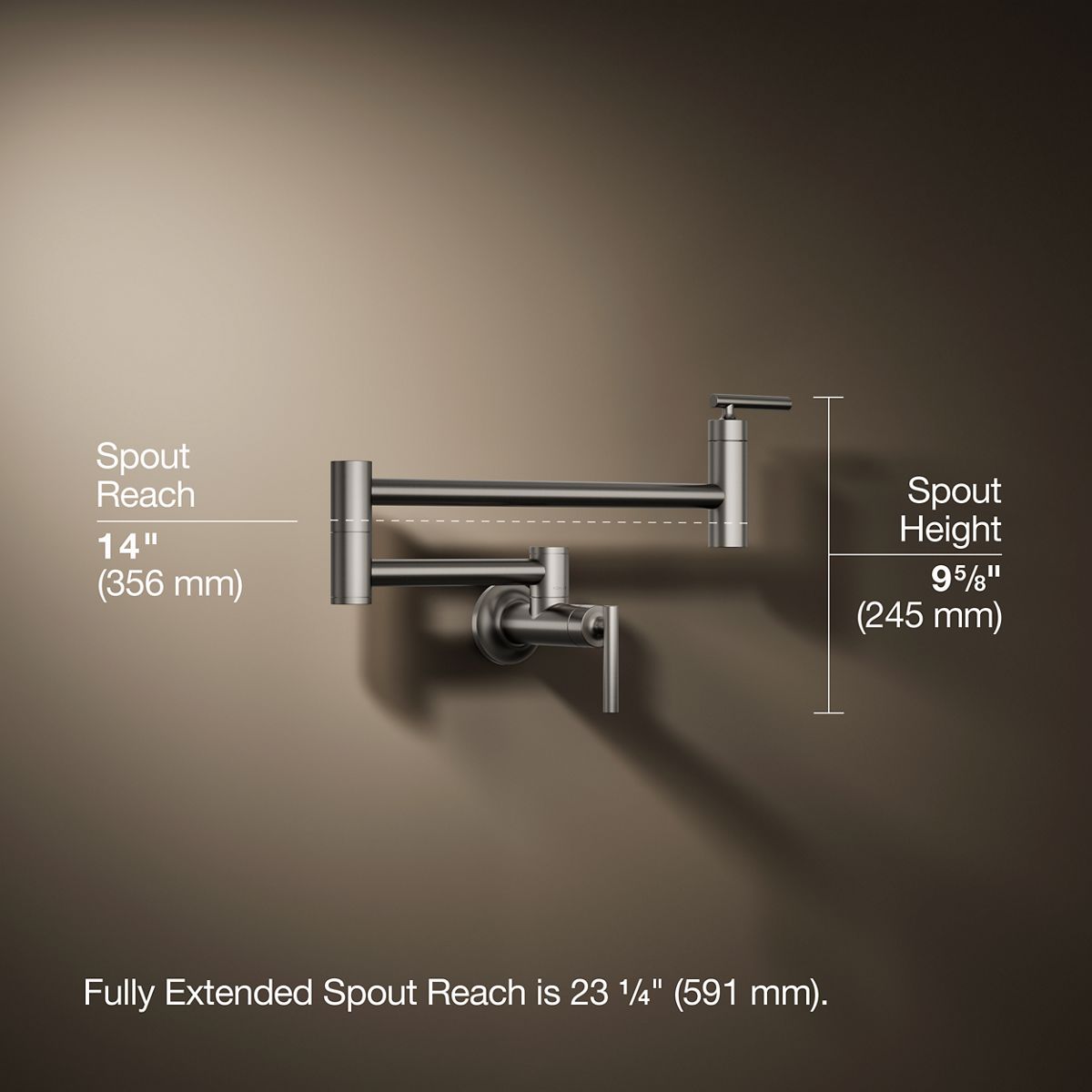 Wall-mount pot filler