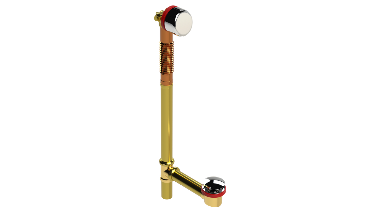BRASS OFFSET FILL&DRAIN™ WASTE & OVERFLOW CLICKER® EXTENDED (360-5FDQ-20BCP)