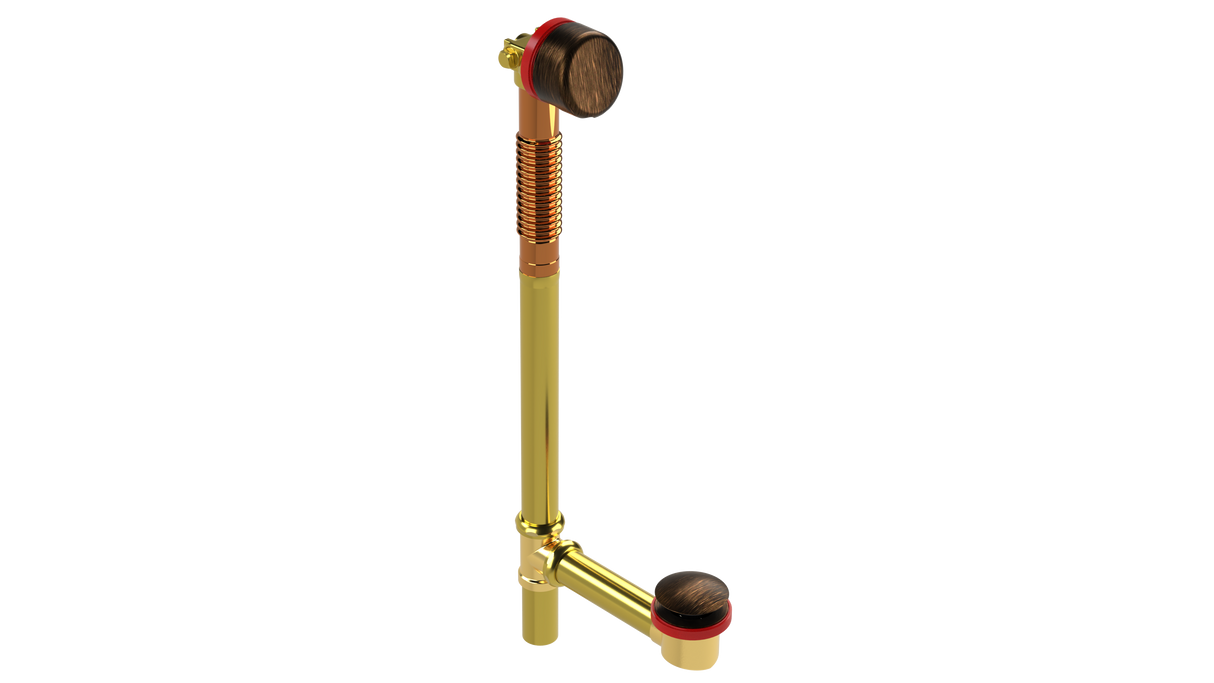 BRASS OFFSET FILL&DRAIN™ WASTE & OVERFLOW CLICKER® EXTENDED (360-5FDQ-20VB)