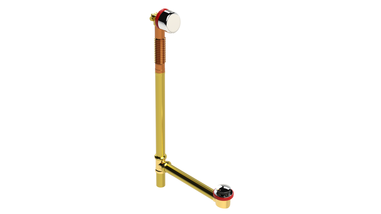 BRASS OFFSET FILL&DRAIN™ WASTE & OVERFLOW Tip-Toe EXTENDED (360-5FDTIP-27CP)