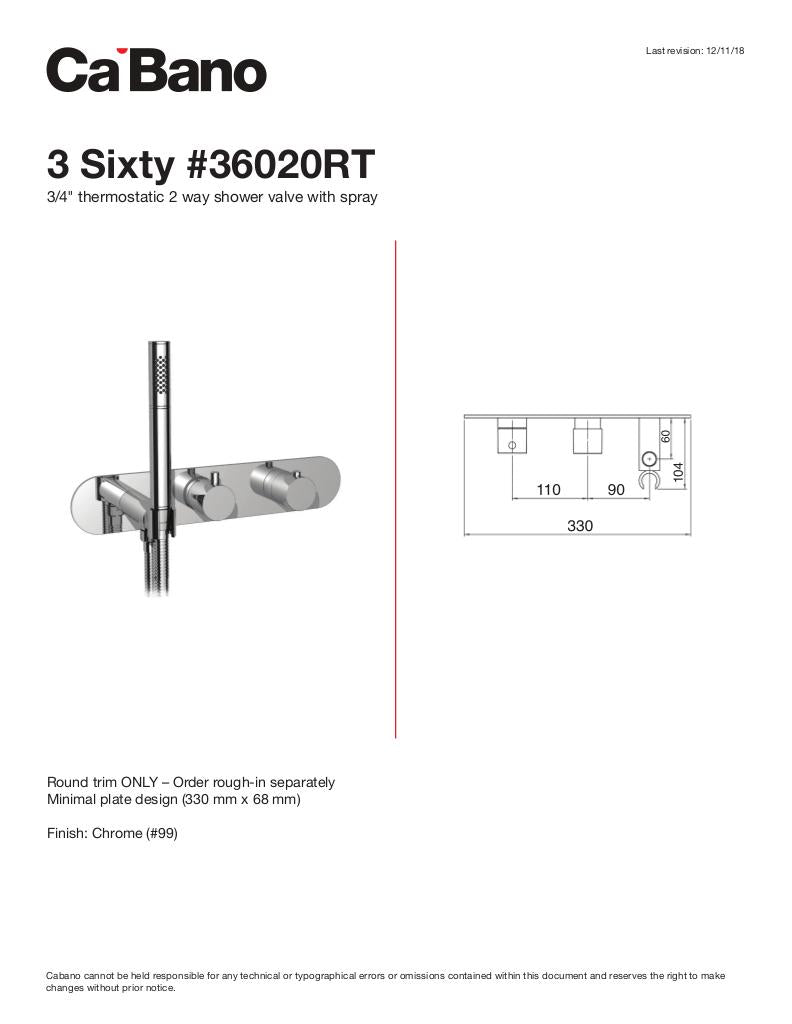 Cabano Thermostatic Shower Valve Trim with Hand Shower - image 6
