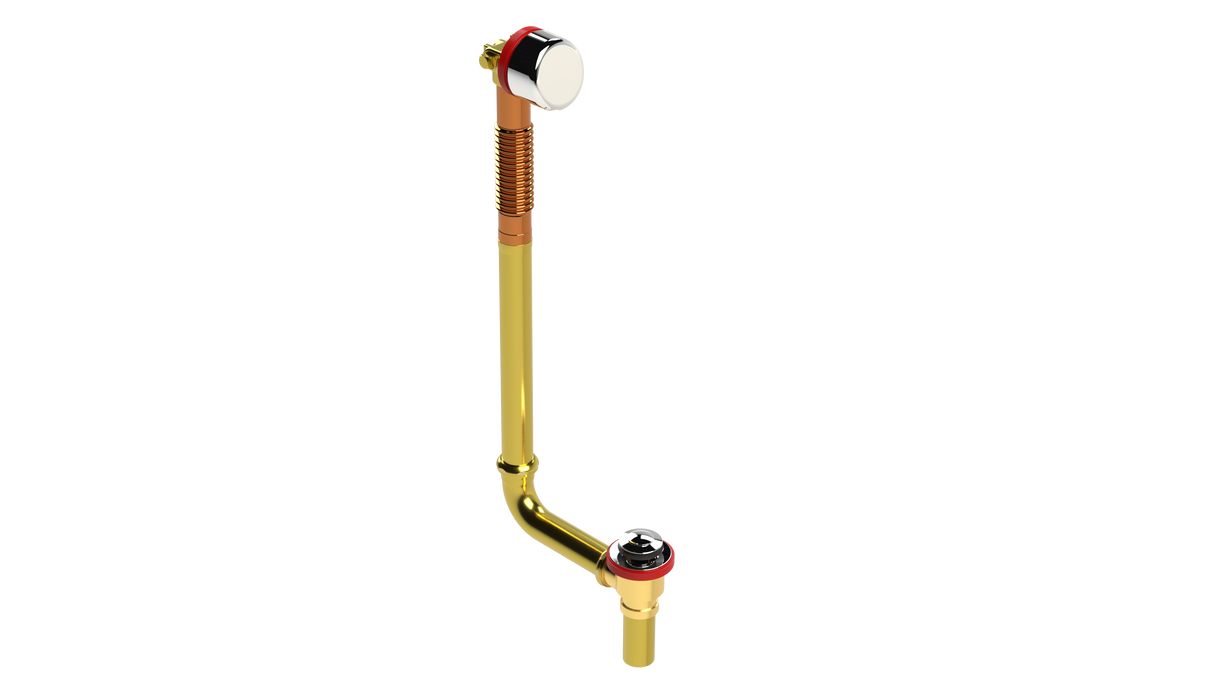 BRASS DIRECT FILL&DRAIN™ WASTE & OVERFLOW CLICKER® EXTENDED (360D-5FDQ-20BCP)